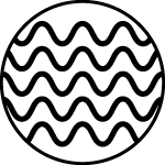 “Rough Conditions” icon – dynamic waves symbolize rough seas; RESTUBE increases visibility and buoyancy for safety in rough waters.