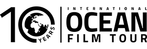 10 years International Ocean Film Tour Logo - in black lettering on white background