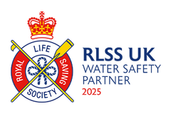 Official RLSS UK logo with paddles and crown – RESTUBE is the Royal Life Saving Society UK’s Water Safety Partner.
