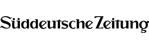 Süddeutsche Zeitung logo in black lettering on white background.