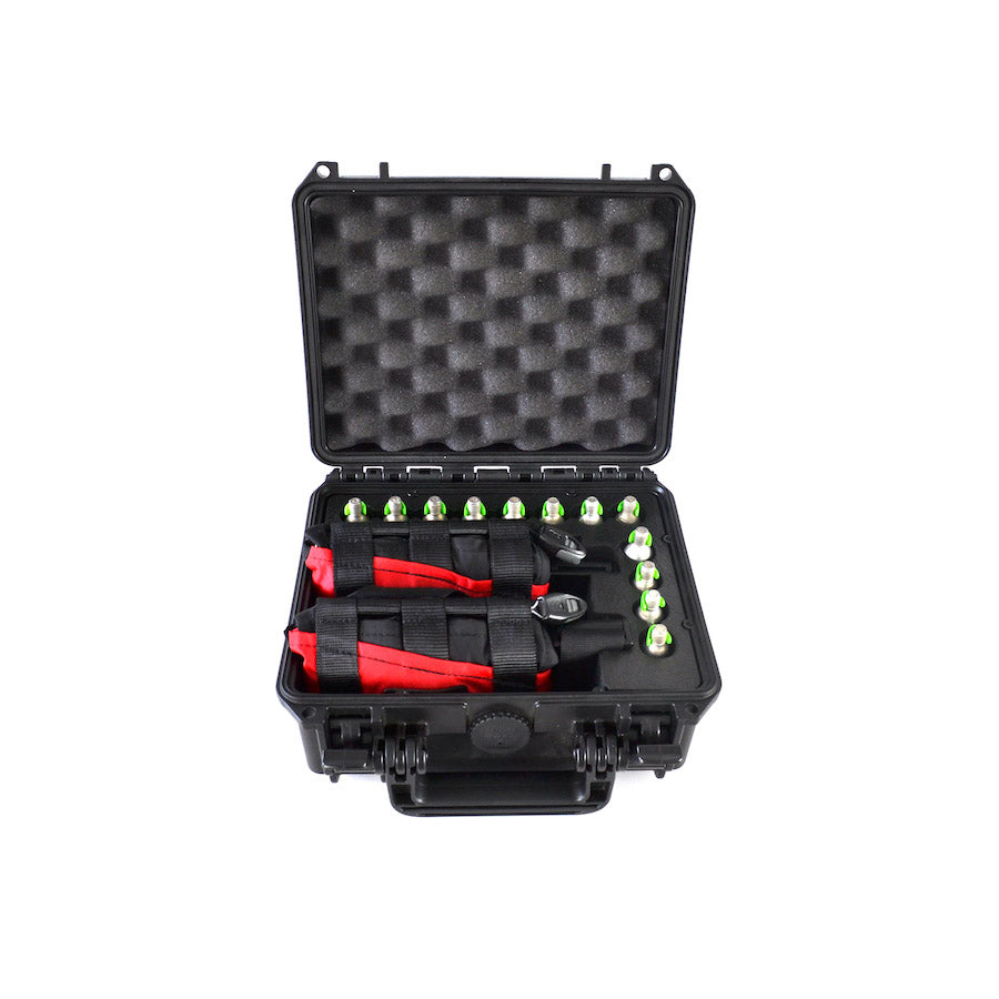 RESTUBE AUTOMATIC buoy case set in durable transport case with CO₂ cartridges – for rescue use.