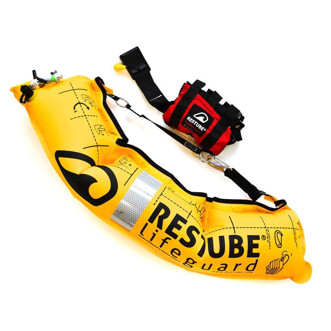 Restube lifeguard aufgeblasen