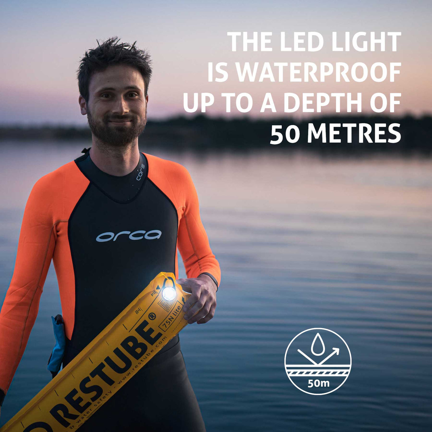 Waterproof LED Light up to a depth of 50 meters