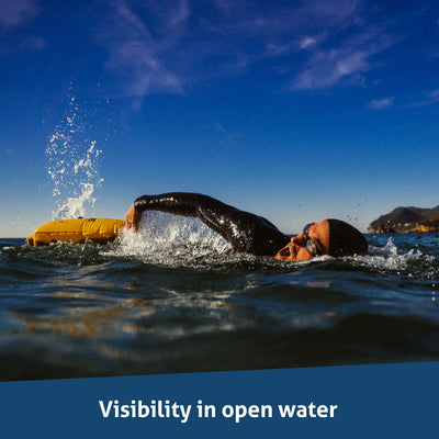 Visibility in open water with swim buoy