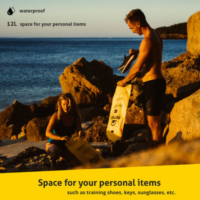Space for personal items with swim buoy
